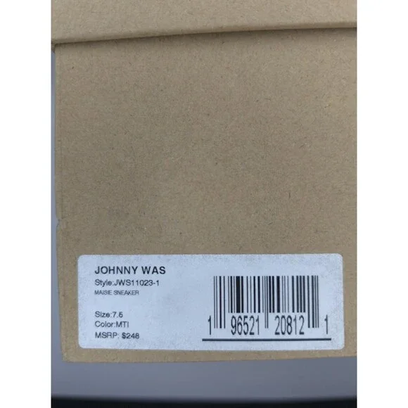 JOHNNY WAS Maisie White Leather Tropical Tiger Embroidered Sneakers ~ Womens 7.5 - Picture 3 of 13